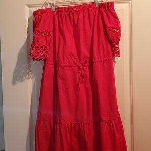 NWT Red Off-the-Shoulder Dress